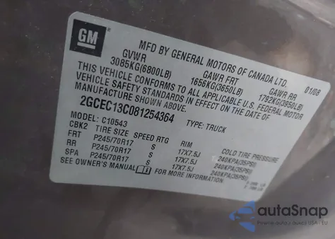 2008 Chevrolet Silverado 1500 Lt1 z USA, uszkodzony, nr VIN 2GCEC13C081254364